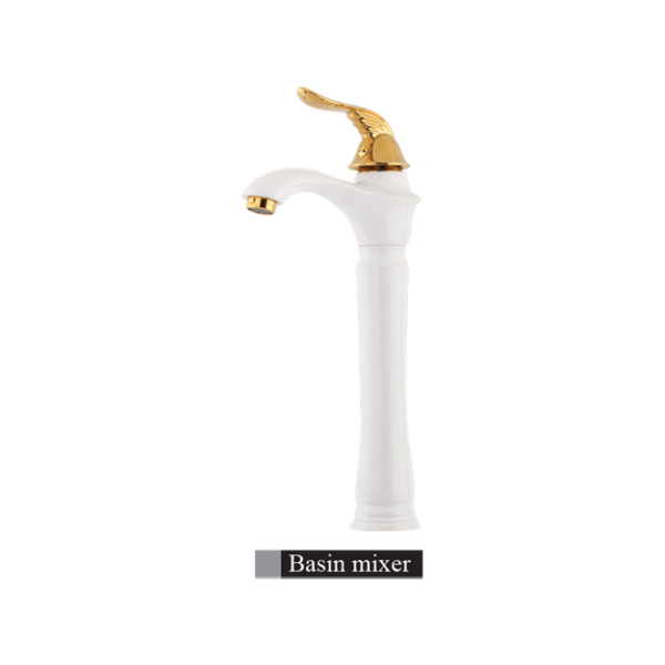 Elvand washbasin, Lisa model, white and golden (long base)